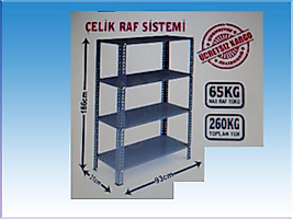 ÇELİK RAF SİSTEMLERİ 186*93*31CM ( 499€ )+KD