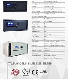 0045MAKFANS 20 MOTORLU SÜRGÜLÜ TAM DİJİTAL LAPTOP TİPİ OTEL ODA ELEKTRONİK ŞİFRELİ EMANET KASASINI DIŞ 20*43*35CM İÇ 19*42*29CM 12.2KĞ ( 99€ )