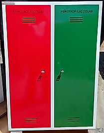 09BNARKOTİK GÜMÜŞHANE DEVLET HASTANESİ TİPİ KASA ANAHTARLI BÜYÜK NARKOTİK DOLABI 115*80*45CM 60KĞ  ( 999€ )