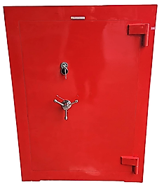 0012AHİÇ TEKKAPILI İÇİ AHŞAP KAPLI  1 ANAHTARLI YANGINA DAYANIKLI PATLAYICI DEPOLAMA KASASI 150*80*55CM 235KĞ  ( 2999€ )+KDV