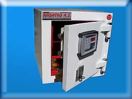 0036EZA HAKKARİ SINIR TUGAYI ELEKTRONİK ŞİFRELİ VE ANAHTARLI  KANTİN ÇELİK PARA KASASI 36*36*36CM 100KĞ ( 399€ )