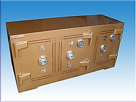 B164E2A6 MARDİN OFİS TİPİ YÜKSEK GÜVENLİKLİ 2 ELEKTRONİK ŞİFRELİ VE 6 ÖZEL ANAHTARLI BANKO TİPİ KUYUMCU KASASI 80*164*55CM 1640KĞ ( 2460€ )