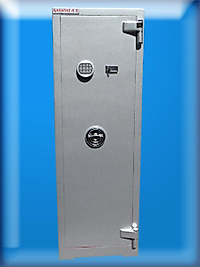 10 TÜFEKLİK  SİLAH MÜHİMMAT KOYMA YERLİ İÇİ DOLAPLI ELEKTRONİK ŞİFRELİ TÜFEK KASASI 150*51*44CM 122KĞ ( 1500€ )