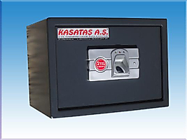 .0025P1AL PARMAK İZİ İLE AÇILIP KAPANA BİLEN ACİL AÇMA ANAHTARLI  PARMAK İZLİ ÇELİK PARA KASASI 25*35*25CM 10KĞ ( 499€ )