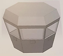 GAZİANTEP TİPİ ALTIGEN CAMLI ISITICILI İÇİNDE MASA BULUNAN BR7 BALİSTİK KURŞUN GEÇİRMEZ ÇELİK NÖBET KULÜBESİ İÇ 240*200*200CM 14TON ( 40000€ )