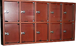 APARTMAN AHŞAP POSTA KUTUSU 10'LUK  ( PVC CAMLI ) 54*100*7CM 10KĞ ( 499€  )+KDV  ADRESE TESLİM