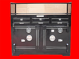 B120Ç3 URFA TİPİ VİTRİNLİ 6 GİZLİ GÖZLÜ BAGIMSIZ 2 KAPILI DIŞTAN 3 ÇEKMECELİ BANKO TİPİ KUYUMCU KASASI 110*120*55CM 1100KĞ ( 1810€ )