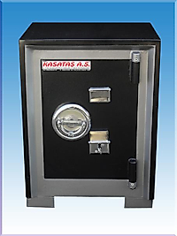 002İZMA İZMİR OFİS MASA ALTI TİPİ KIRMA KOLLU 2 ANAHTARLI TEKKAPILI ÇELİK PARA KASASI DIŞ 55*40*32CM İÇ 21*26*18CM 81KĞ ( 499€ )