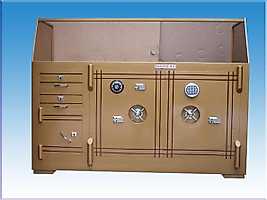 B150Ç2KRSX DİYARBAKIR SİLVAN TİPİ HERYANI 15MM PLATİN KAPLI OKSİJEN KESMEZ MATKAP DELMEZ BANKO TİPİ KUYUMCU KASASI 115*150*60CM 1900KĞ ( 3000€ )