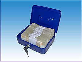 013EL  TÜRKİYE FİNANS BANKASI TİPİ KULPLU BÜYÜK PARA KUTUSU 13*26*20cm 1,3Kg ( 49€ )+KDV