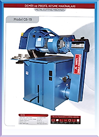 CB 19 DEMİR PROFİL KESME 15 HP MOTORLU 600*4*40 TESTERE VE TAŞLI 850*1000*1400MM ( 2.347€ )+KDV ADRESE TESLİM