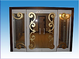 VİLLA TİPİ ALTIN VARAK İŞLEMELİ 4LÜ SALON KAPISI 210*300*20CM ( 3999€ )