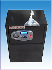 0025LCDEYAGIR OFİS TİPİ KOLLU ELEKTRONİK ŞİFRELİ ACİL AÇMA ANAHTARLI ÇELİK PARA KASASI 50*35*25CM 50KĞ ( 1299€ )