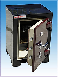 004A OFİS TİPİ YAPRAK MENTEŞELİ ÇELİK PARA KASASI ( DIŞ RENK SİYAH KAPAK BORDO RENK )  65*45*40CM 140KĞ ( 649€ )+KDV ADRESE TESLİM