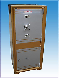0010A KONYA KARATAY ÜNİVERSİTESİ TİPİ ALTI DOLAPLI İÇİNDE 2 SEYYAR RAFLI ÇELİK PARA KASASI 125*55*45CM 250KĞ ( 1250€ )+KDV ADRESE TESLİM