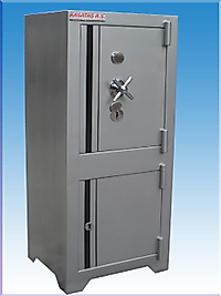 008EY OFİS TİPİ ALTI DOLAPLI KOMPLE GRİ RENK EYİMLİ ÇELİK PARA KASASI 105*43*37CM 113KĞ ( 299€ )