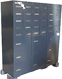 39 GÖZLÜ ASKERİYE ORDUEVİ TİPİ RESEPSİYON EMANET KASASI H150*W150*D50CM 200KĞ ( 3900€ )+KDV