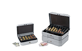 ÜSTTEN TUTAMAKLI Ara raf ve 3 raflI bir banknot tablasI için kağIt para gözü dahil Yükseklik [mm] 100 120 [ 3,9kg]Para kutusu, beyaz alüminyum, y x g x d 120 x 352 x 276 mm ( 885€ )