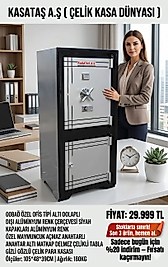 008AÖ ÖZEL OFİS TABANCA TİPİ ALTI DOLAPLI MATKAP DELMEZ ÇELİKLİ( 7*11CM ) ÇELİK PARA KASASI 105*48*39CM 180KĞ ( 525€ )