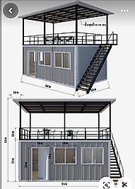 . 2 KatlI BR6 KURŞUN GEÇİRMEZ PREFABRİK KONTEYNER