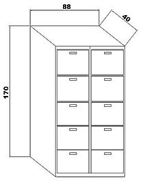 10 GÖZLÜ DOLAP BALIKESİR SINDIRGI MESLEKİ TEKNİK EĞİTİM METAL ANAHTARLI AYAKKABILIK VE EŞYA DOLABI 170*88*40CM 70KĞ ( 999€ )