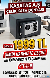 0017İE OTEL ODA TİPİ ELEKTRONİK KASA ( ACİL AÇMA ANAHTARLI ) 17*23*17CM 3KĞ ( 1999TL )