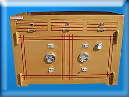 B120K2Ç3M1A4W GAZİANTEP MEKANİK ŞİFRELİ DIŞTAN 3 ÇEKMECELİ BANKO TİPİ KUYUMCU KASASI 85*125*60CM 1250KĞ ( 1850€ )