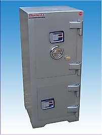 008EÇ OFİS TİPİ ALTI DOLAPLI 2 ELEKTRONİK ŞİFRELİ ÇELİK PARA KASASI 105*50*45CM 250KĞ ( 999€ )