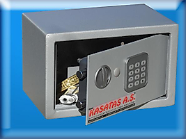 0018İEARTİKER228410 ELEKTRONİK ŞİFRELİ ACİL AÇMA ANAHTARLI ÇELİK PARA KASASI  18*28*18CM 4.6KĞ ( 199€ )