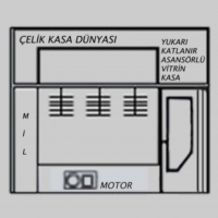 350CM SAMSUN TİPİ YÜKSEK GÜVENLİKLİ YUKARI KATLANA ASANSÖRLÜ VİTRİN KASA 120*300*80CM 2000Kg ( 11.500€ )