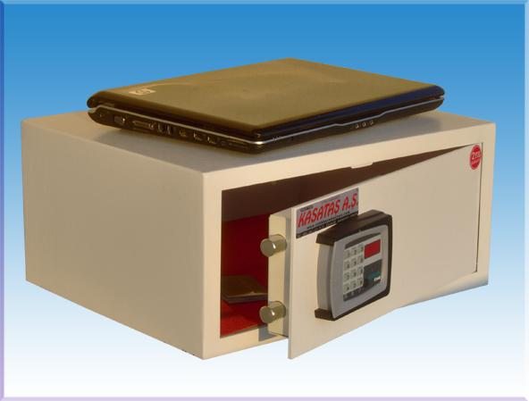 00043Z ANKARA EV TİPİ TAM DİJİTAL LCD EKRANLI ELEKTRONİK ŞİFRELİ LAPTOP ÇELİK PARA KASASI 20*45*38cm 12Kg ( 499€ )