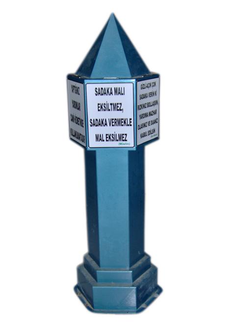 0011MİNARE SİNOP ALADDİN CAMİ 6 KÖŞELİ MİNARE TİPİ KASA ANAHTARLI KUMBARA KASASI ( YERE MONTAJ DELİKLİ ) 145*45*45CM 250KĞ ( 1450€ )