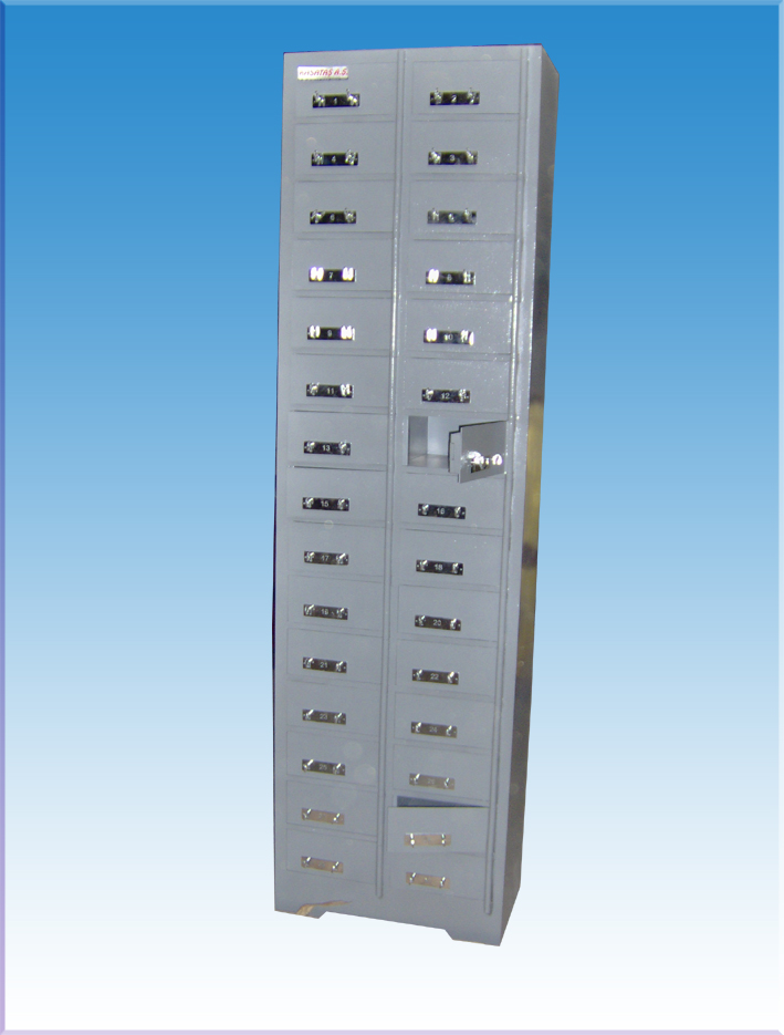 30 Gözlü Otel Resepsiyon Emanet KasasI ( Çift  AnahtarlI )  204*58*30cm 150Kg ( 2999 €  )+KDV