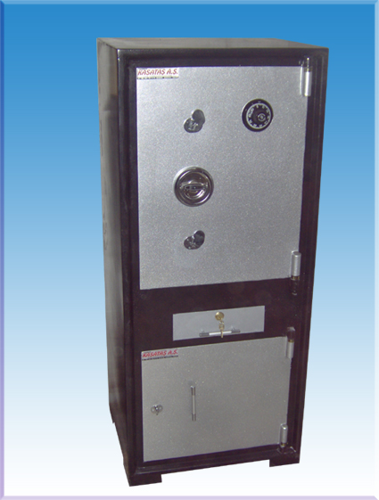 0011Ç2ÇM OFİS TİPİ ALTI DOLAPLI VE DIŞTAN PARA KOYMA ÇEKMECELİ MEKANİK ŞİFRELİ ÇELİK PARA KASASI 140*60*50cm 400Kg ( 1399€  )