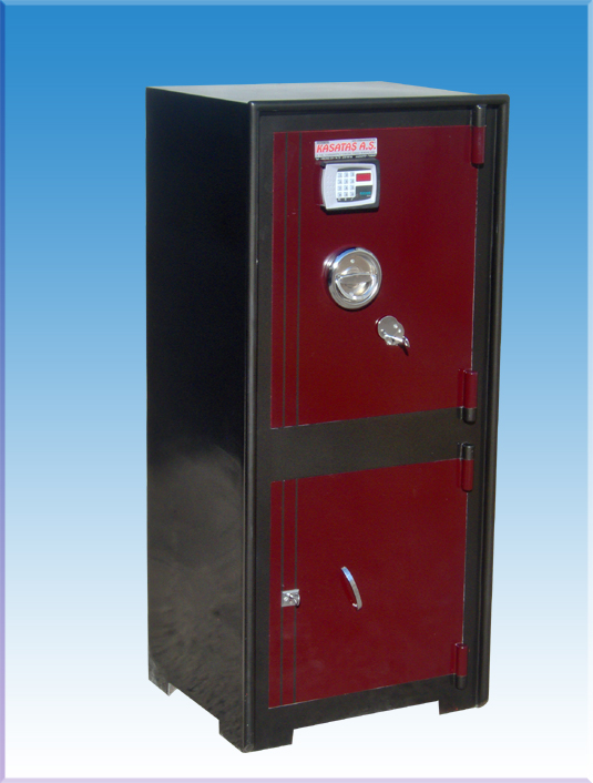 0010EASB GAZİANTEP ÇİFT KAPILI ELEKTRONİK OFİS TİPİ ÇELİK PARA KASASI 125*55*45CM 250KĞ ( 999€ )