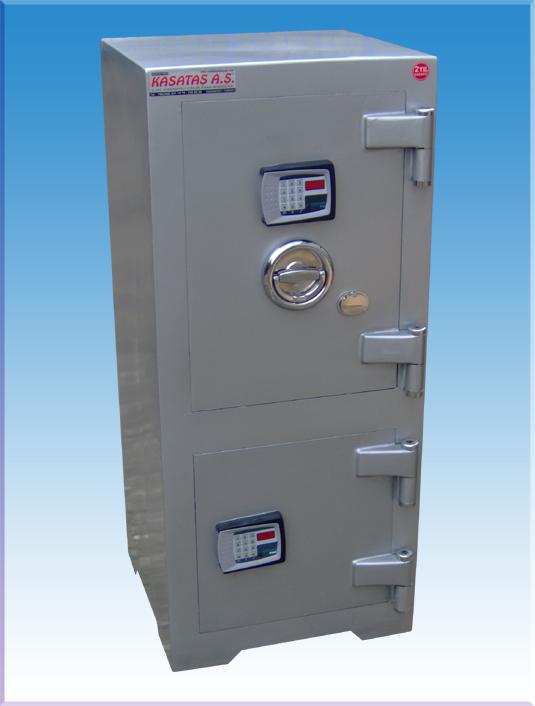 008EÇ OFİS TİPİ ALTI DOLAPLI 2 ELEKTRONİK ŞİFRELİ ÇELİK PARA KASASI 105*50*45CM 250KĞ ( 999€ )