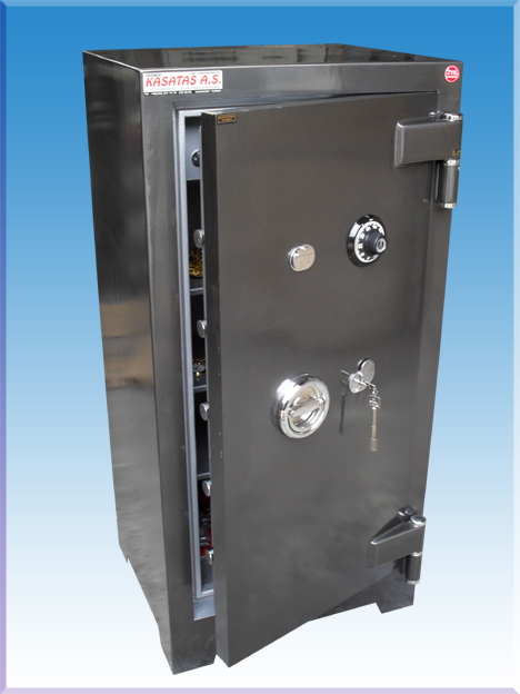 0010F1M2AO OFİS TİPİ TANK ZIRHLI TAM OTOMATİK KİLİTLEME TERTİBATLI ÇELİK PARA KASASI 125*70*60CM 750KĞ ( 1990€ )