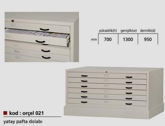 MERSİN MEZİTLİ BELEDİYESİ İMAR VE ŞEHİRCİLİK MÜDÜRLÜĞÜ TİPİ 6 ÇEKMECELİ ÇİZİM SAKLAMA DOLABI ( PAFTA DOLABI ) 70*130*95CM 60KĞ ( 1.399€ )