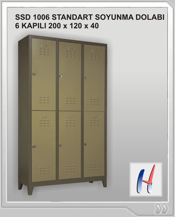 ÇELİK ÖGRENCİ DOLABI ( 6 KAPILI SOYUNMA DOLABI ) 200*120*40CM 70KĞ ( 499€ )+KDV ADRESE TESLİM