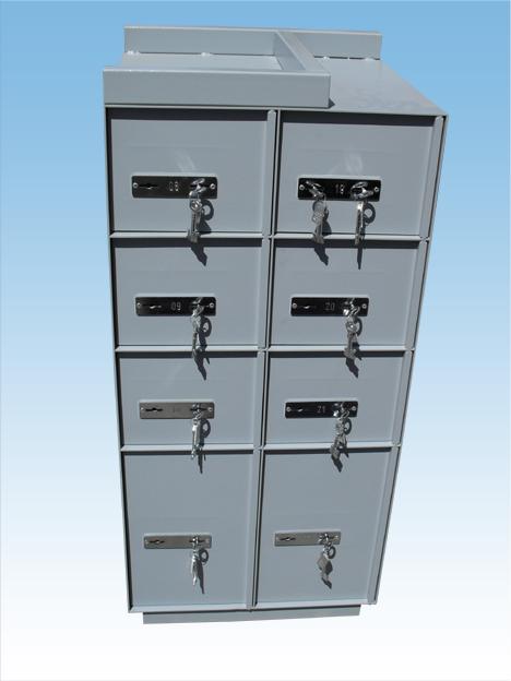 EK8 GÖZ BANKA KİRALIK KASASI İÇİ METAL DEN KUTULU MODEL ( 6 ORTA BOY GÖZLÜ 2 BÜYÜK GÖZLÜ ) 108*50*48.5CM 115KĞ ( 999€ )+KDV