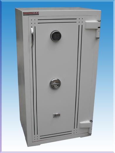 0143ETS İSTANBUL ZIRHLI ELEKTRONİK ŞİFRELİ  3 KASA KİLİTLİ DOLAPLI 2 SEYYAR RAFLI  SİLAH TÜFEK KASASI 143*75*55CM 320KĞ ( 1499€ )