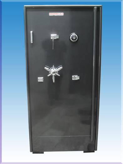 0013TKP OFİS TİPİ TEKKAPILI 3ANAHTARLI 1 MEKANİK ŞİFRELİ YÜKSEK GÜVENLİKLİ ÇELİK PARA KASASI 160*70*60CM 1600KĞ ( 2400€ )+KDV ADRESE TESLİM