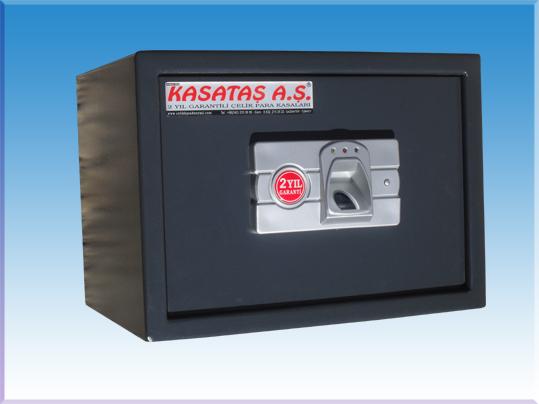 .0025P1AL PARMAK İZİ İLE AÇILIP KAPANA BİLEN ACİL AÇMA ANAHTARLI  PARMAK İZLİ ÇELİK PARA KASASI 25*35*25CM 10KĞ ( 499€ )