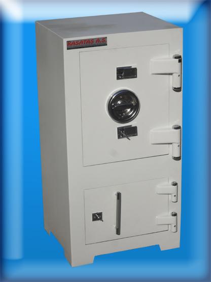 007BA2AK OFİS TİPİ ALTI DOLAPLI ÖZEL MATKAP DELMEZ MAYMUNCUK AÇMAZ ANAHTARLI KIRMA KOLLU YAPRAK MENTEŞELİ ÇELİK PARA KASASI 85*44*38CM 170KĞ ( 850€ )+KDV ADRESE TESLİM