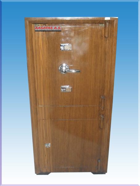 0010AÖZOR  ÖZEL OFİS TİPİ ALTI DOLAPLI AÇIK CEVİZ RENK ÇELİK PARA KASASI 125*55*45CM 270KĞ ( 1250€ )