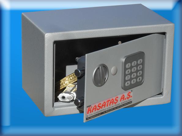 0018İEARTİKER228410 ELEKTRONİK ŞİFRELİ ACİL AÇMA ANAHTARLI ÇELİK PARA KASASI  18*28*18CM 4.6KĞ ( 199€ )