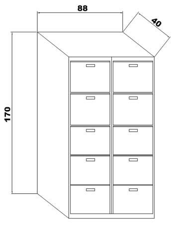10 GÖZLÜ DOLAP BALIKESİR SINDIRGI MESLEKİ TEKNİK EĞİTİM METAL ANAHTARLI AYAKKABILIK VE EŞYA DOLABI 170*88*40CM 70KĞ ( 999€ )
