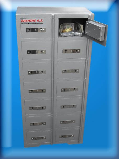 14 GÖZLÜ ESKİŞEHİR 22PARK EMANET SİLAH KASASI TİPİ  ( GRİ TABANCA KASASI )  110*58*30CM 86KĞ ( 1499€ )