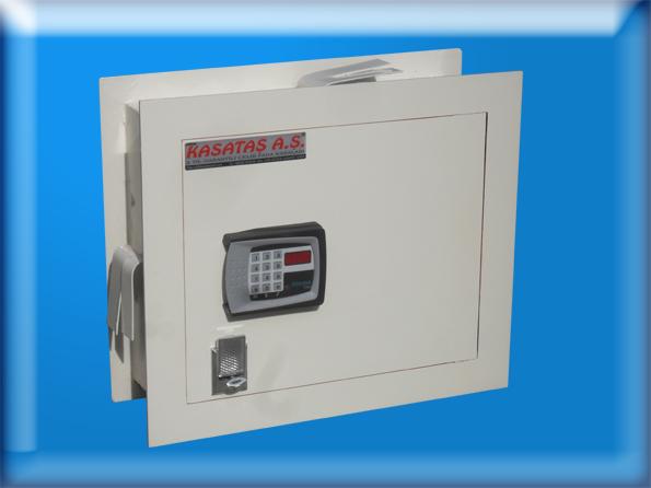 039EA ANKARA  ELEKTRONİK ŞİFRELİ  VE ÖZEL KULLANMA ZORUNLULUGU OLMAYAN ANAHTARLI ANKASTRE DUVAR KASASI 39*46*14CM 19KĞ ( 499€ )