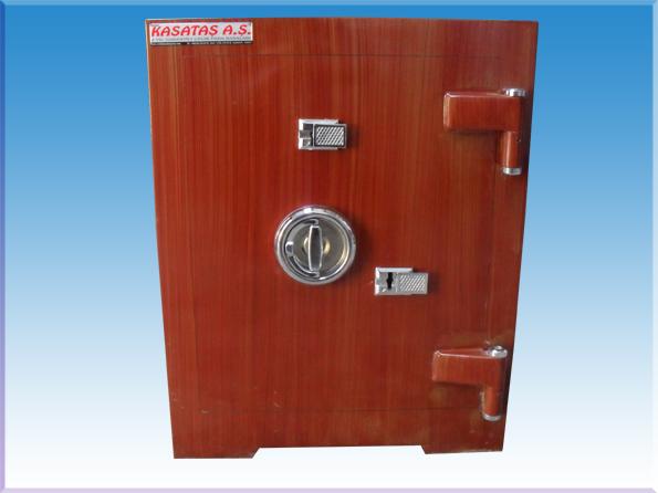 004G2AK OFİS TİPİ TEKKAPILI İÇİNDE 2 ÇEKMECELİ AÇIK KIZIL RENK ÇELİK PARA KASASI 65*55*42CM 250KĞ ( 699€ )